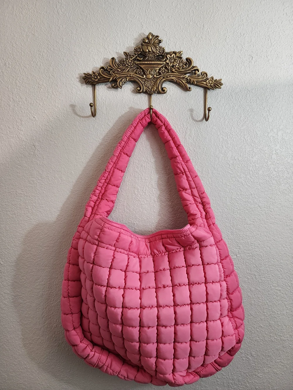 NWT Free People FP Movement Quilted Carryall Bag Pink Bubblegum